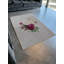 Tapis décoratif moderne à motif de feuille beige et de rose mauve-192408173