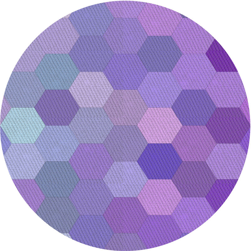 Tapis mauve / turquoise Erving, Rond 3 pi