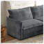Canapé gris en velours côtelé - Coussin à 2 places avec coussins de salon-2033832807