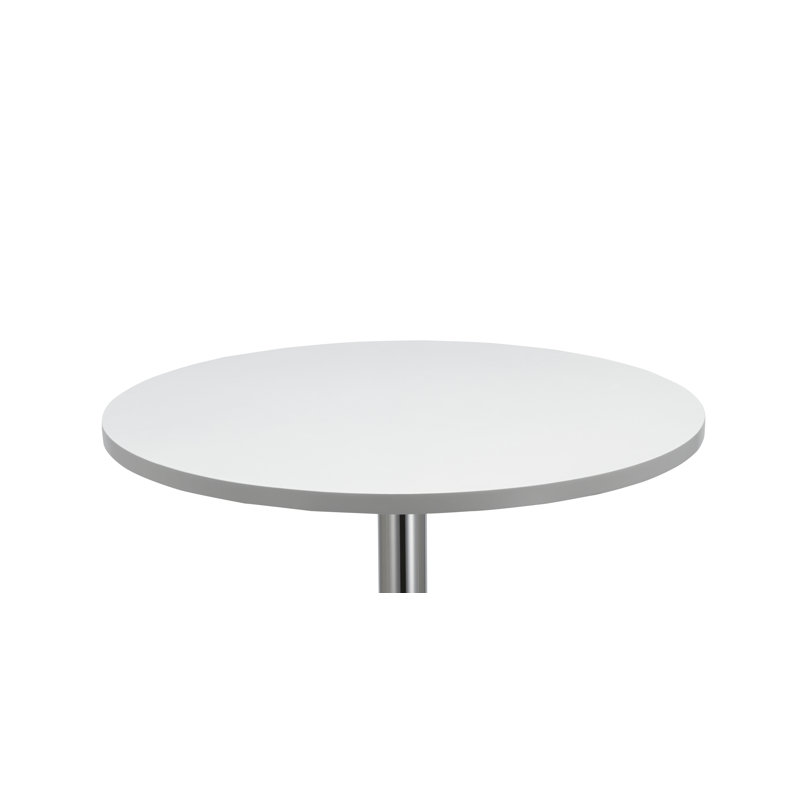 Latonya Round Metal Base Dining Table, White