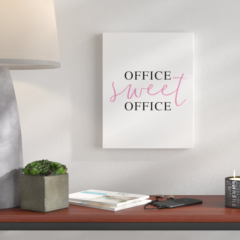 «Office Sweet Office», reproduction d'art textuel sur toile, H 14 po x l 11 po x P 1,25 po, Toile tendue