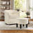 24.4" Wide Contemporary Upholstered Soft Swivel Accent Chair With Ottoman-302399226