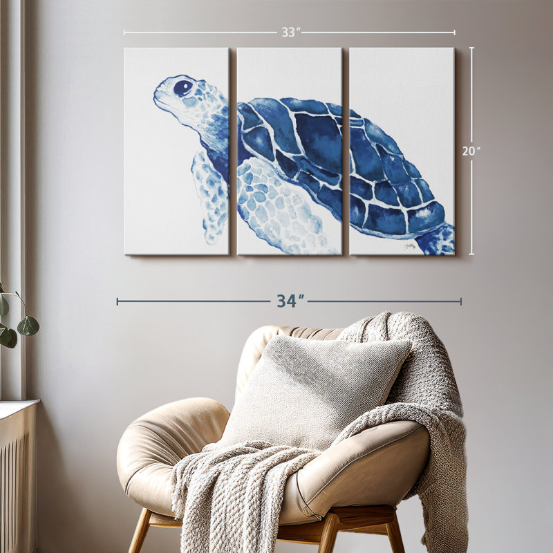 «Turtle In The Blues» sur toile, H 20 po x l 33 po x P 1,25 po