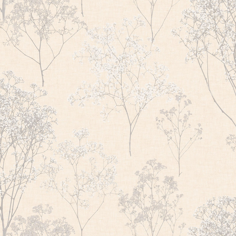 Piumafua 10m x 52.8cm Matte Wallpaper Roll, Cream