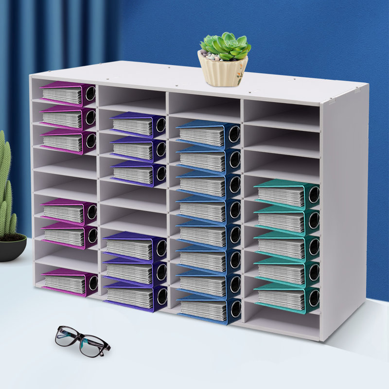Zahkai 36-Grid Desktop File Holder, White