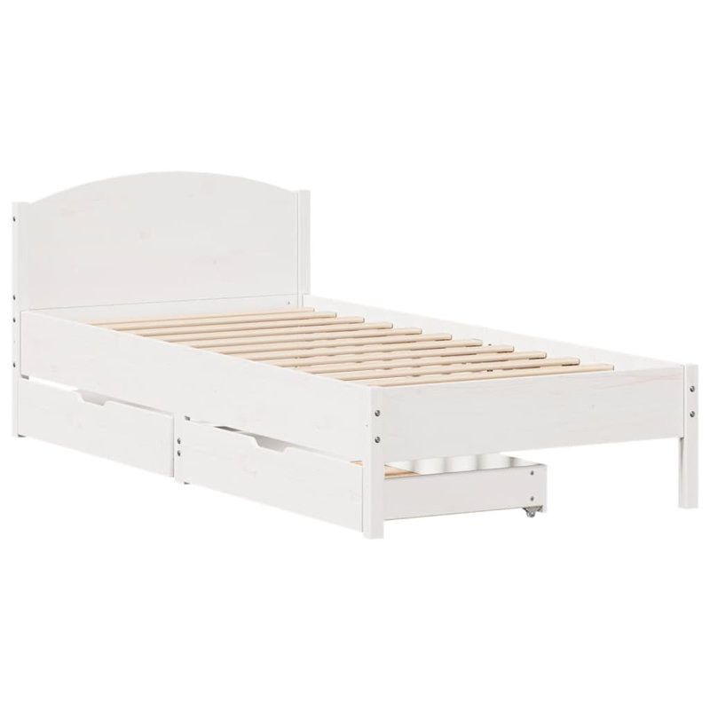 Hoch Solid Wood Storage Bed, Small Single (2'6), White