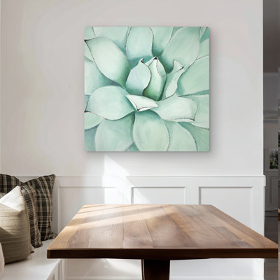 Succulent Closeup - Neo Mint Floral Metal Print for Home Decor