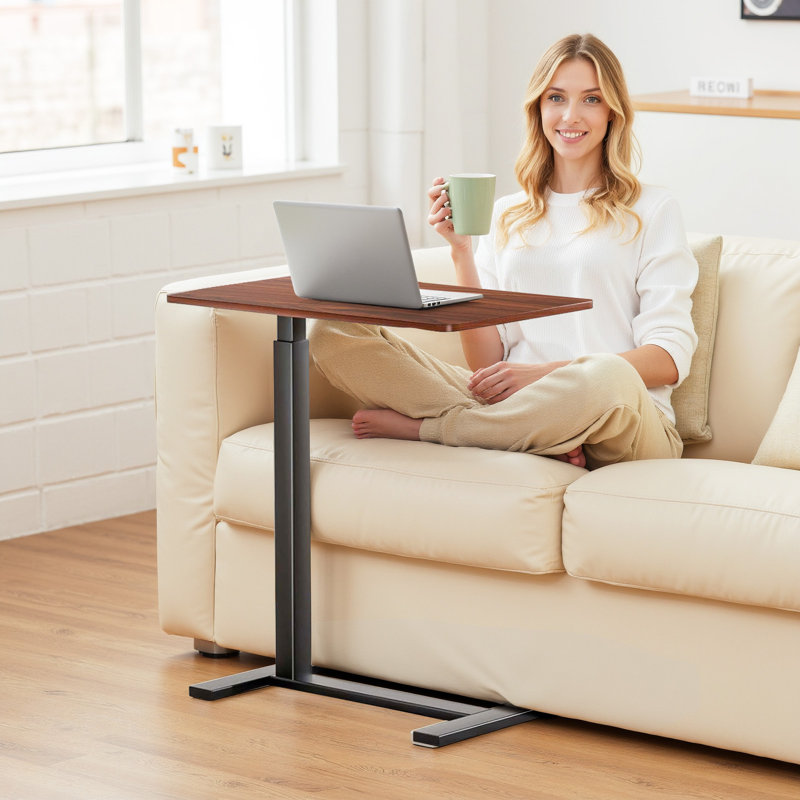 Table de chevet sur roulettes avec dessus de lit, table de lit ajustable pour utilisation à domicile et en milieu hospitalier, table roulante pour ordinateur portable, bureau debout mobile