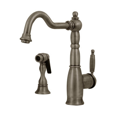 Essexhaus One Handle Single Hole Kitchen Faucet with Side Spray -  Whitehaus Collection, 3-3185-BN