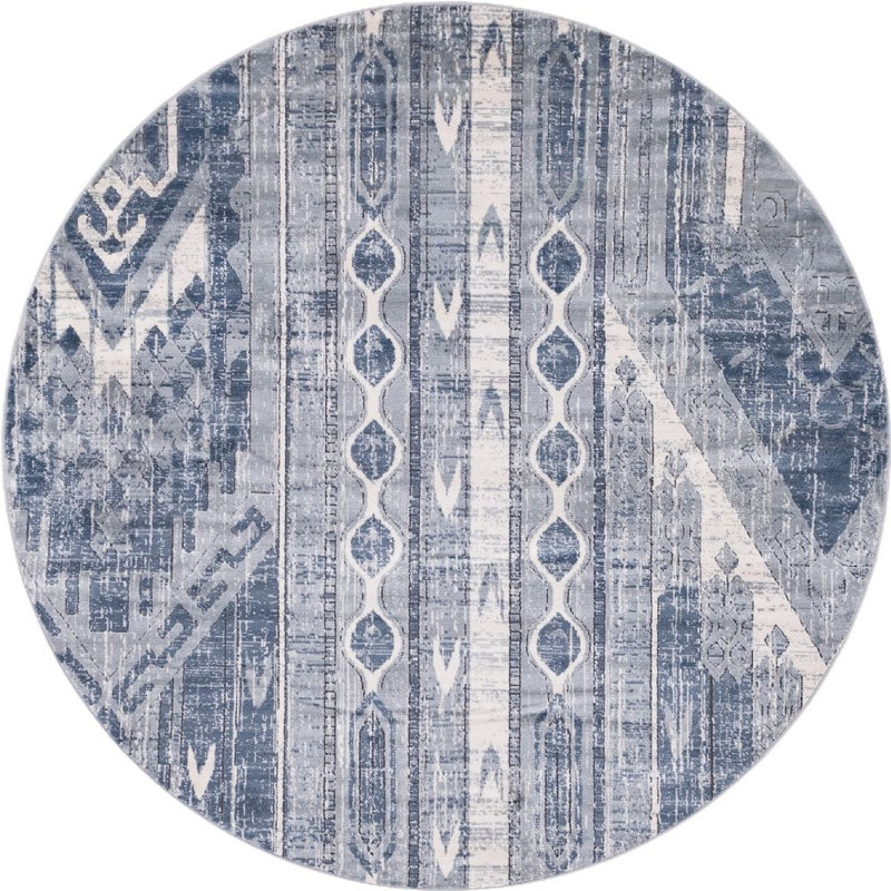 Wenden Ikat Indoor Rug, Round 7'
