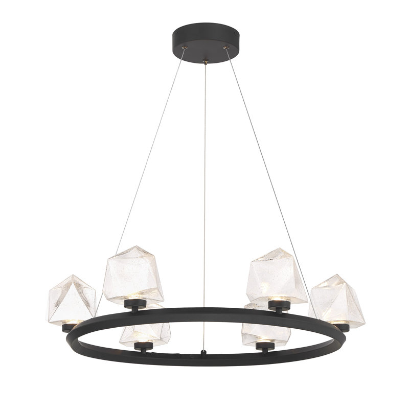 Lustre 6 lumières Yorkton en noir mat Yorkton, Noir, Six lumières