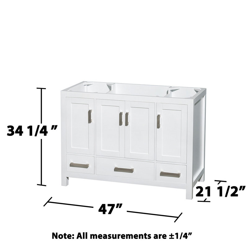 Sheffield 47" Single Bathroom Vanity Base Only, White