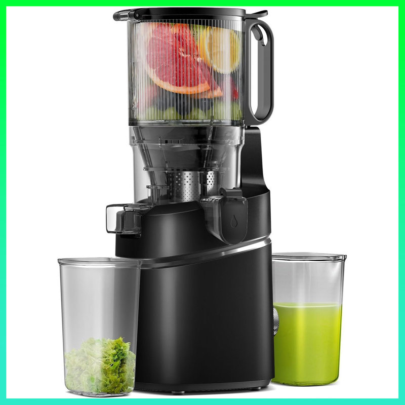 5.8" Self-Feeding Cold Press Juicer For Whole Fruits & Vegetables - High Yield Juice Extractor With Large Auger, Triple Strainer System - Easy To Clean, Efficient Juicing