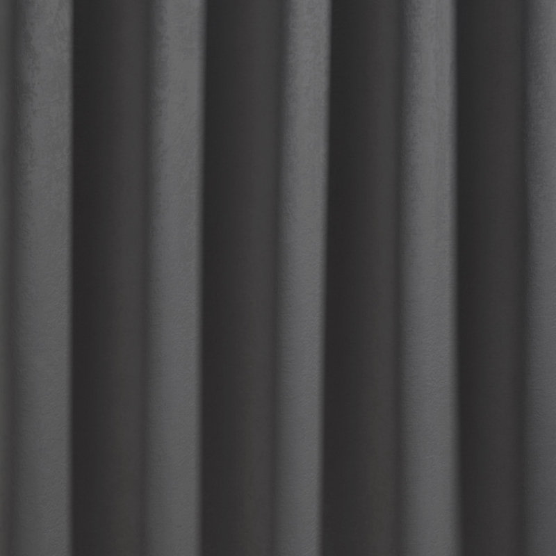 Strata Semi Sheer Door Curtain Single Panel, Charcoal