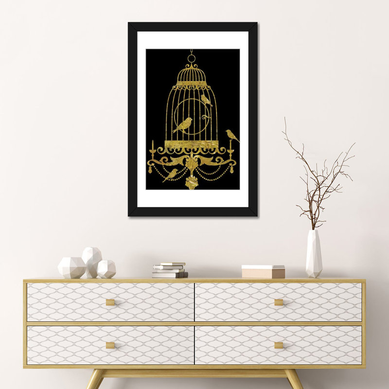 « deckled gold ii », reproduction d’impression sur toile, H 32 po x l 24 po x P 1 po, Papier d'art encadré noir, Blanc
