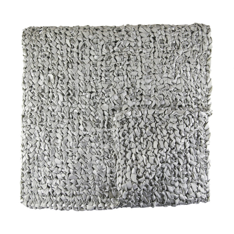 Ribbon Knit Throw Blanket, Silver
