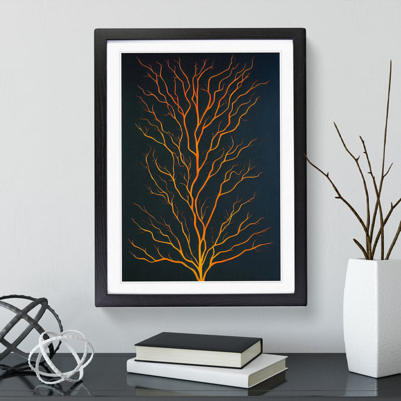 Classical Tree No.3 - Single Picture Frame Print, Black, 64cm H x 46cm W x 2cm D