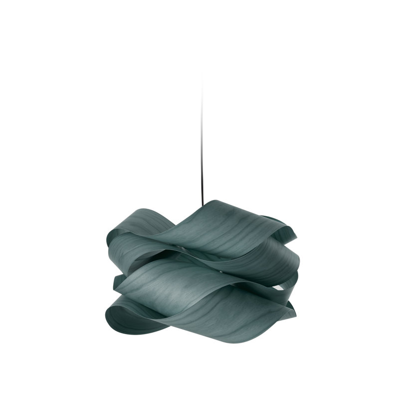 1 - Light Pendant, Ivory White, Matte Black, 15.7" H x 27.1" W x 27.1" D