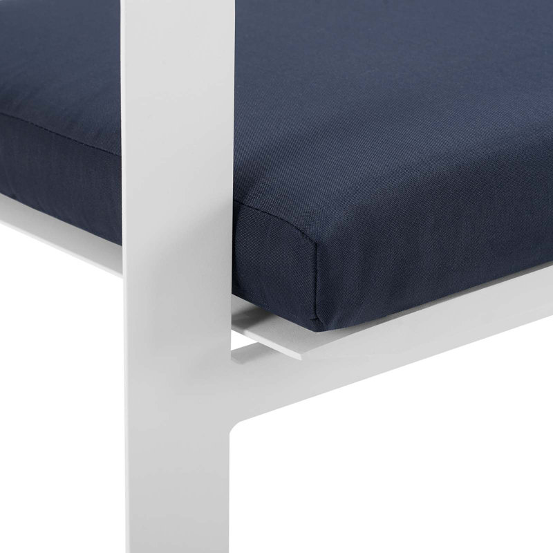 Fauteuil d'extérieur en aluminium Baxley par Modway, Bleu marine