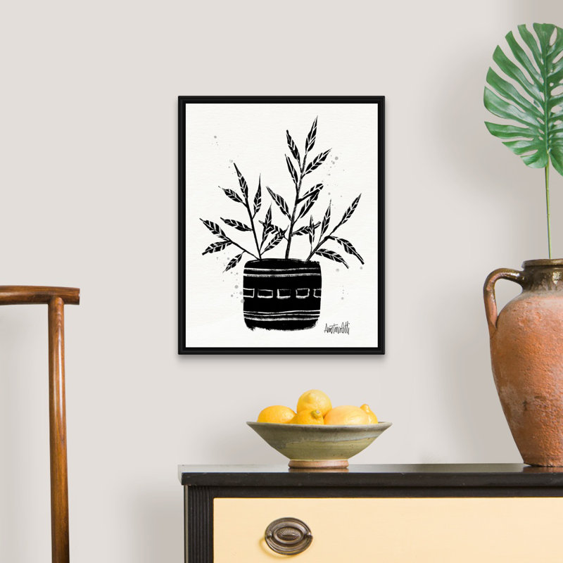 Art mural sur toile Botanical Sketches, Toile avec cadre noir, H 22 po x l 18 po