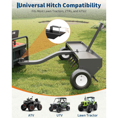 Aérateur de prise 48 "derrière, prise en acier, dents en acier, plateau de poids, pelouse de jardin Universal Hitch