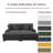 Oversized Upholstered Gray Corduroy Sleeper Sofa Bed Lounge sofa with Armrests & Throw Pillows-472867823