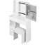 29.2" Small Size Left Drawer Desktop Vanity Table + Cushioned Stool, Large Sliding, Touch Control, Brightness Adjust LED Mirror, High Capacity Storage-1094738326