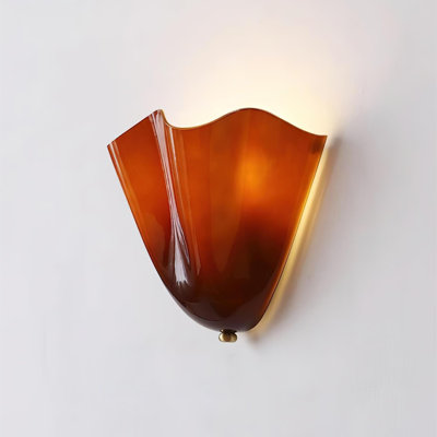 Vera 1-Light Fluted Flower Glass Wall Sconce