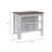 Cala Kitchen Island, Four Legs, Three Shelves  -White / Walnut-831232924