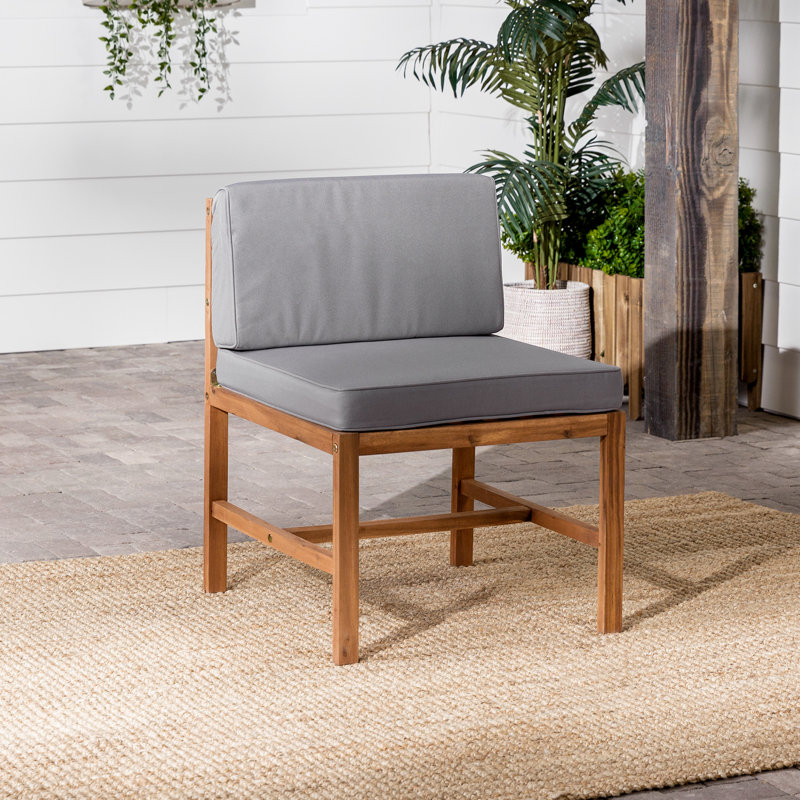 Chaise de patio avec coussins, Brun, Gris