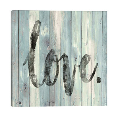 Love. on Wood 1 Piece Wrapped Canvas Wall Art