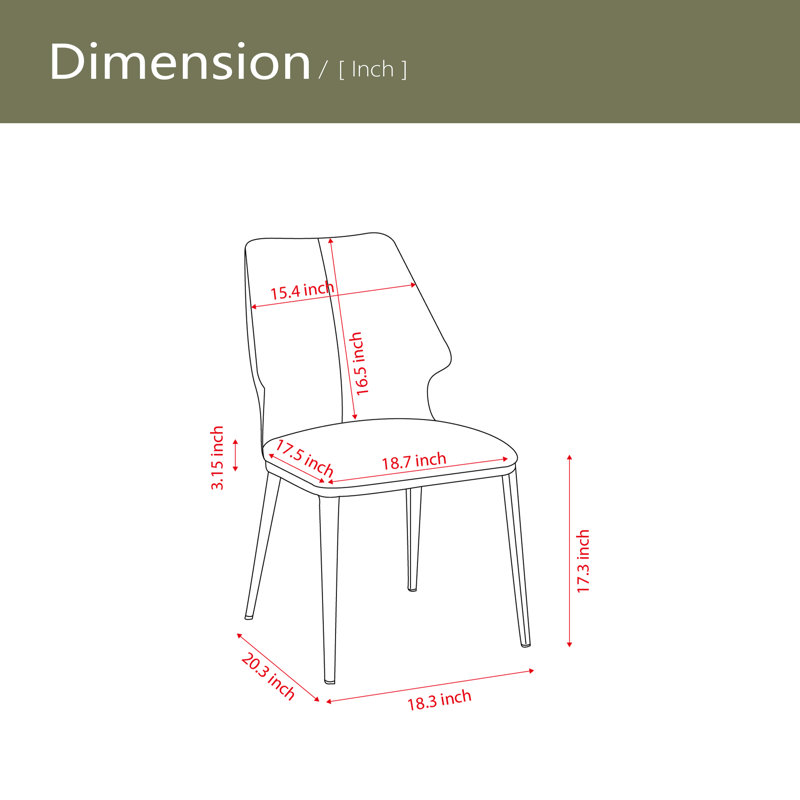 Chaise de salle à manger moderne (ensemble de 2) - Chaises élégantes contemporaines pour la salle à manger, la cuisine ou le bureau