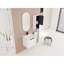 Meuble-lavabo mural 24 po avec lavabo en céramique, armoire latérale et portes à fermeture en douceur