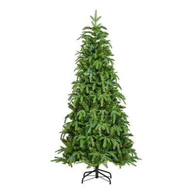 Radiant Evergreen Fir-11Ft Prelit Green Slim Fir Christmas Tree With Lights