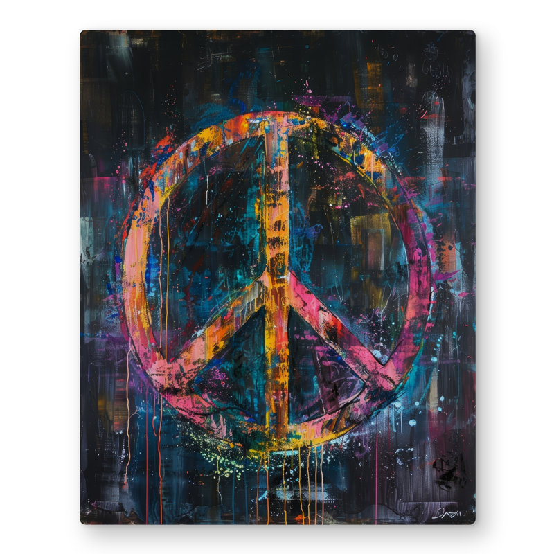 Making Peace - Blue Metal Print for Elegant Home Decor