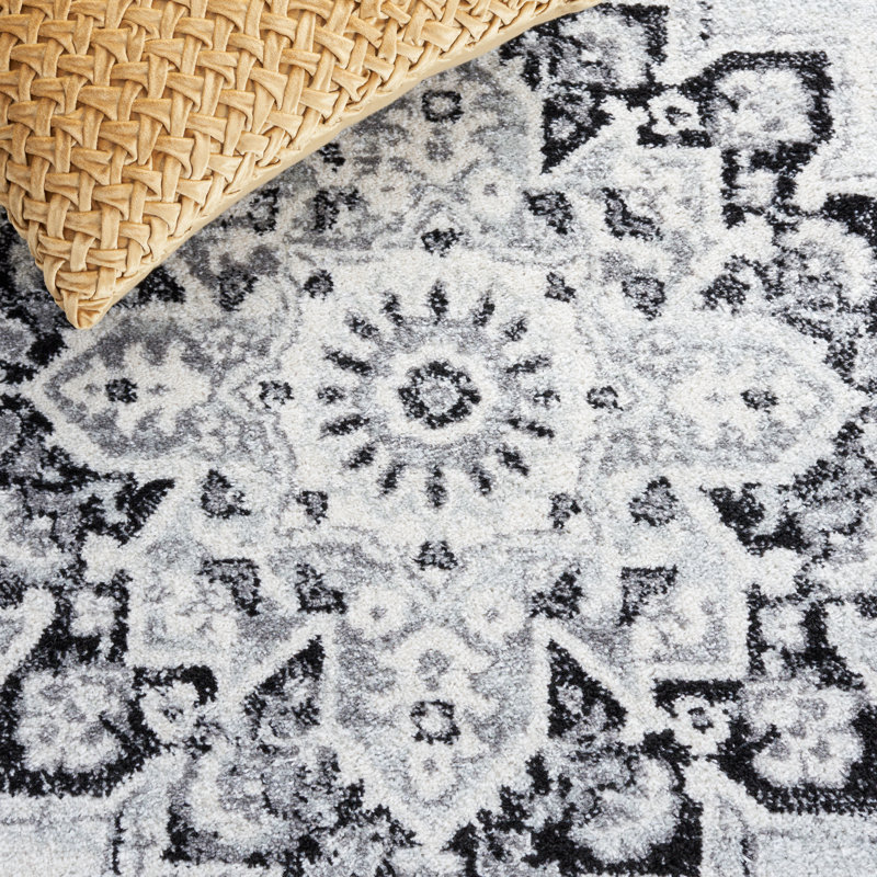 Tapis ivoire / noir Tulum 279, Rectangle 9 pi x 12 pi