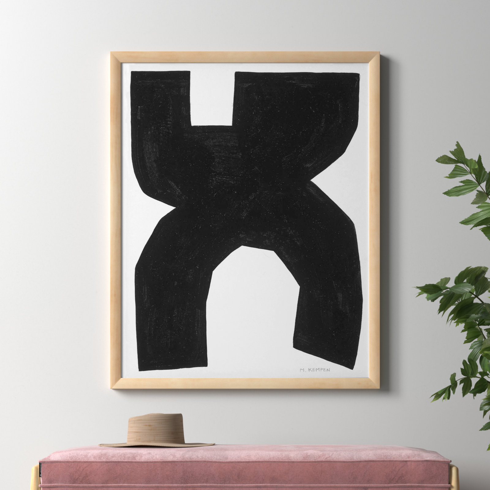Module On White 1 by Michael Kempen, 38" H x 30" W x 1.25" D, Brown