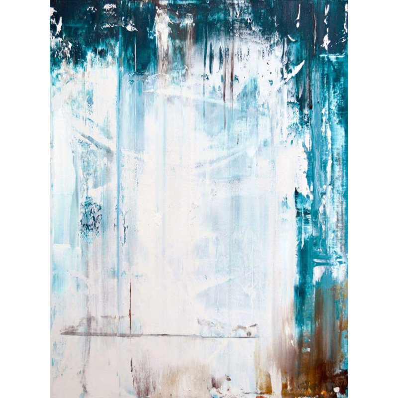 Abstract Print by John Beard, Brown Framed Canvas, 31.5" H x 25.5" W x 1.75" D