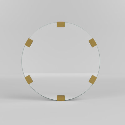 Miroir mural moderne doré, 23,6 pouces de diamètre | Structure 100% métal, conception à fixation murale facile | Décoration élégante pour le salon, la salle de bain et le vestibule | Élégante pièce décorative élégante pour les espaces contemporains