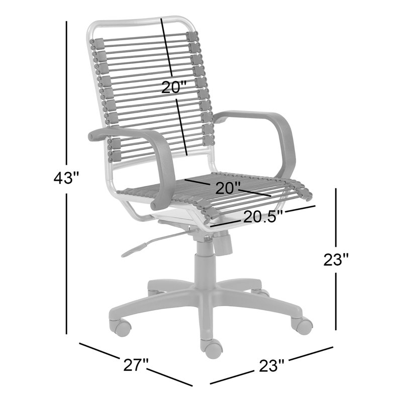 Chaise de travail pivotante à hauteur réglable en acier Juyne , Similicuir noir, Aluminum
