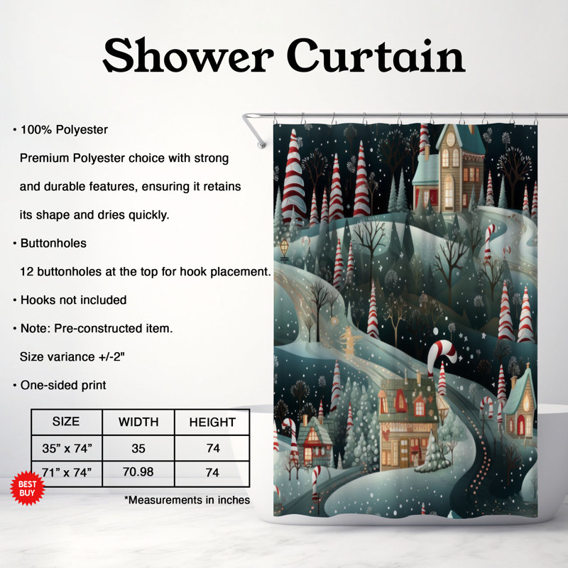 Rideau de douche Sweet Lane - Premium, H 74 po x l 71 po