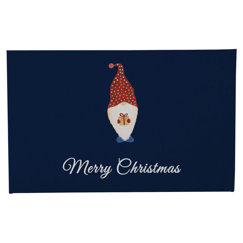 Paillasson Merry Christmas, Marine, L 17 po x L 24 po