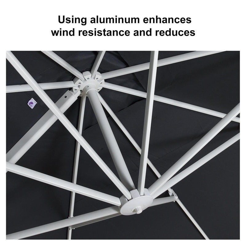 335.3cm X 274.3cm Rectangular Cantilever Parasol, Grey