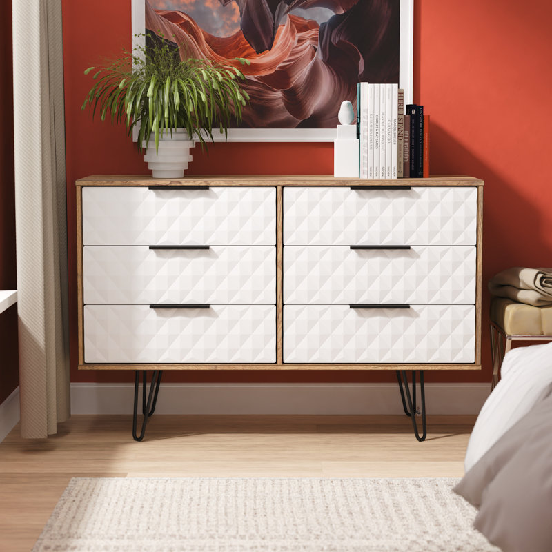 Talita 115cm W 6 - Drawer Chest of Drawers, White