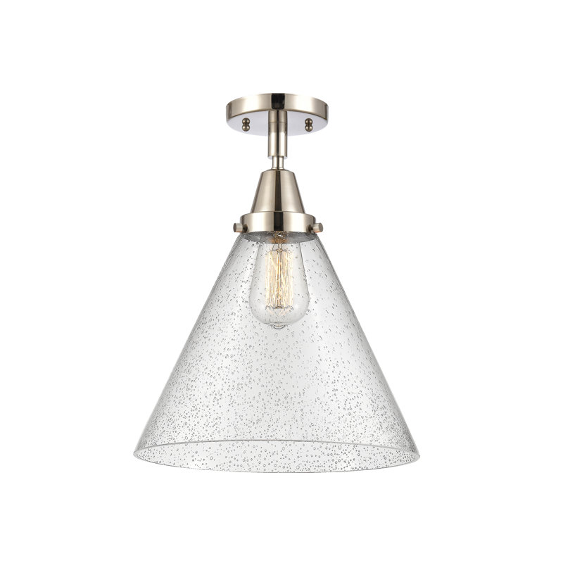 Plafonnier en verre, DEL, Non, Nickel poli