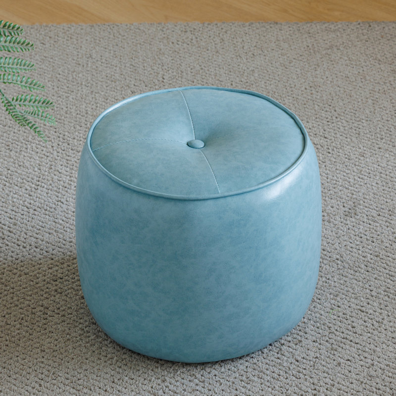Petit repose-pieds capitonné rond de 11,8 po, Teal