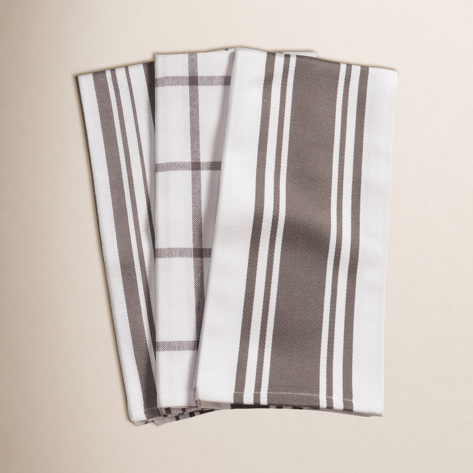 Geometric Kitchen Linen Set, Pewter