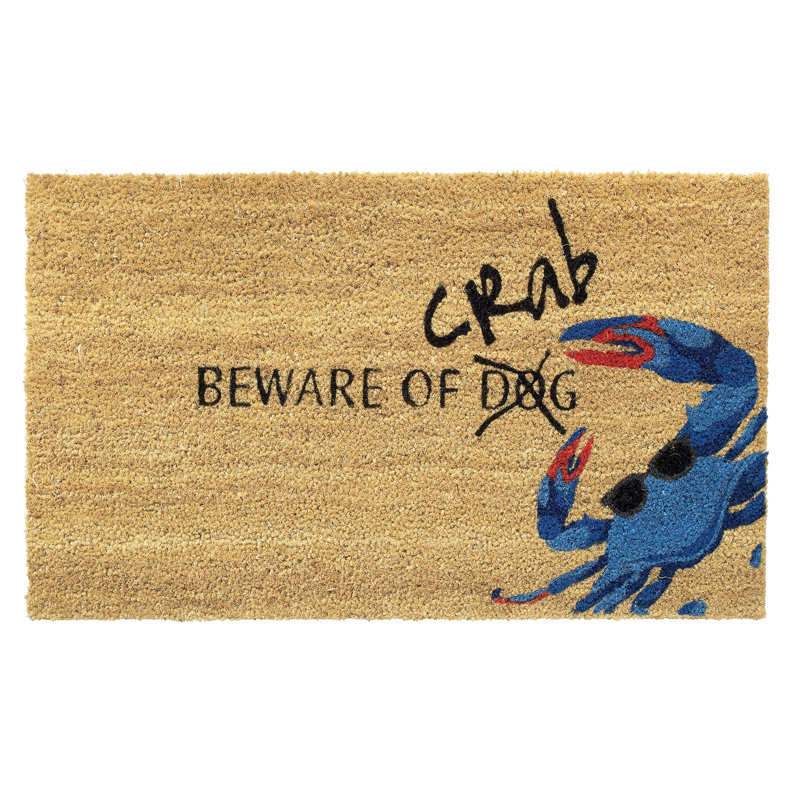 Tapis de porte d'extérieur Beware of Crab 30 po x 18 po