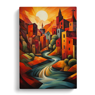 River Cubism No.2 - Wrapped Canvas