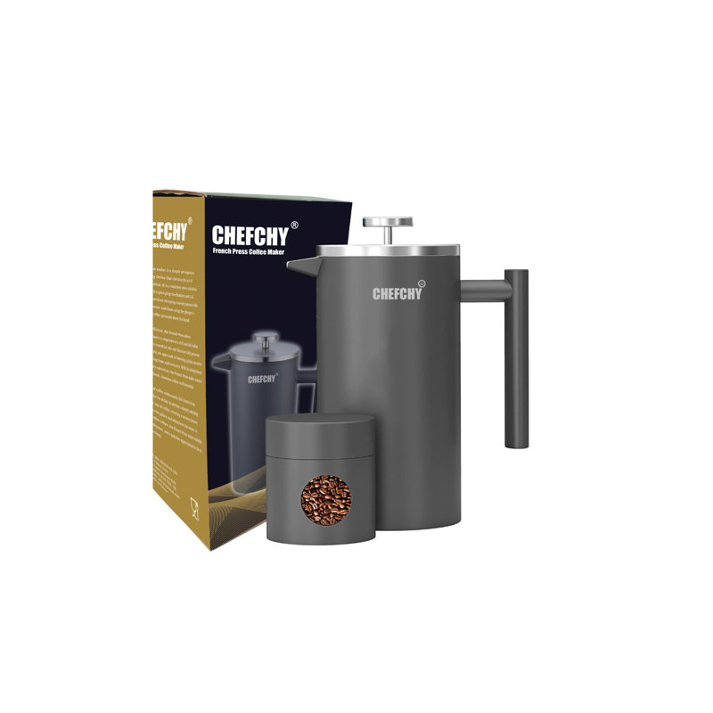 Chefchy French Press 4L French Press, Grey